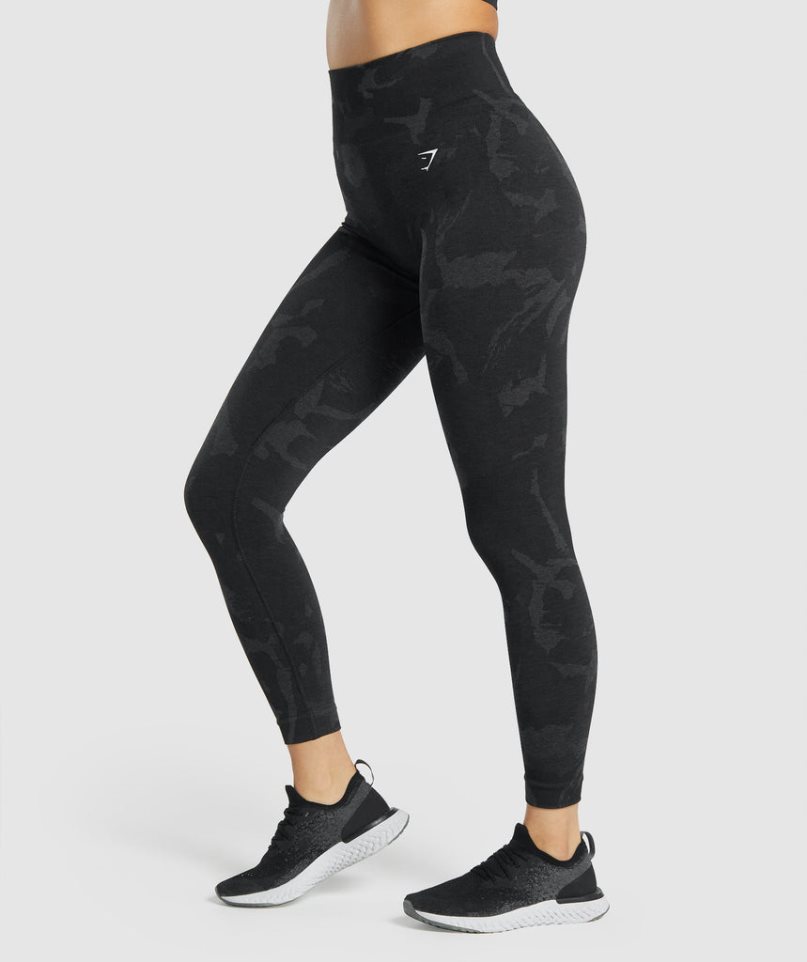 Women's Gymshark Adapt Camo Seamless Leggings Black | CA 571360